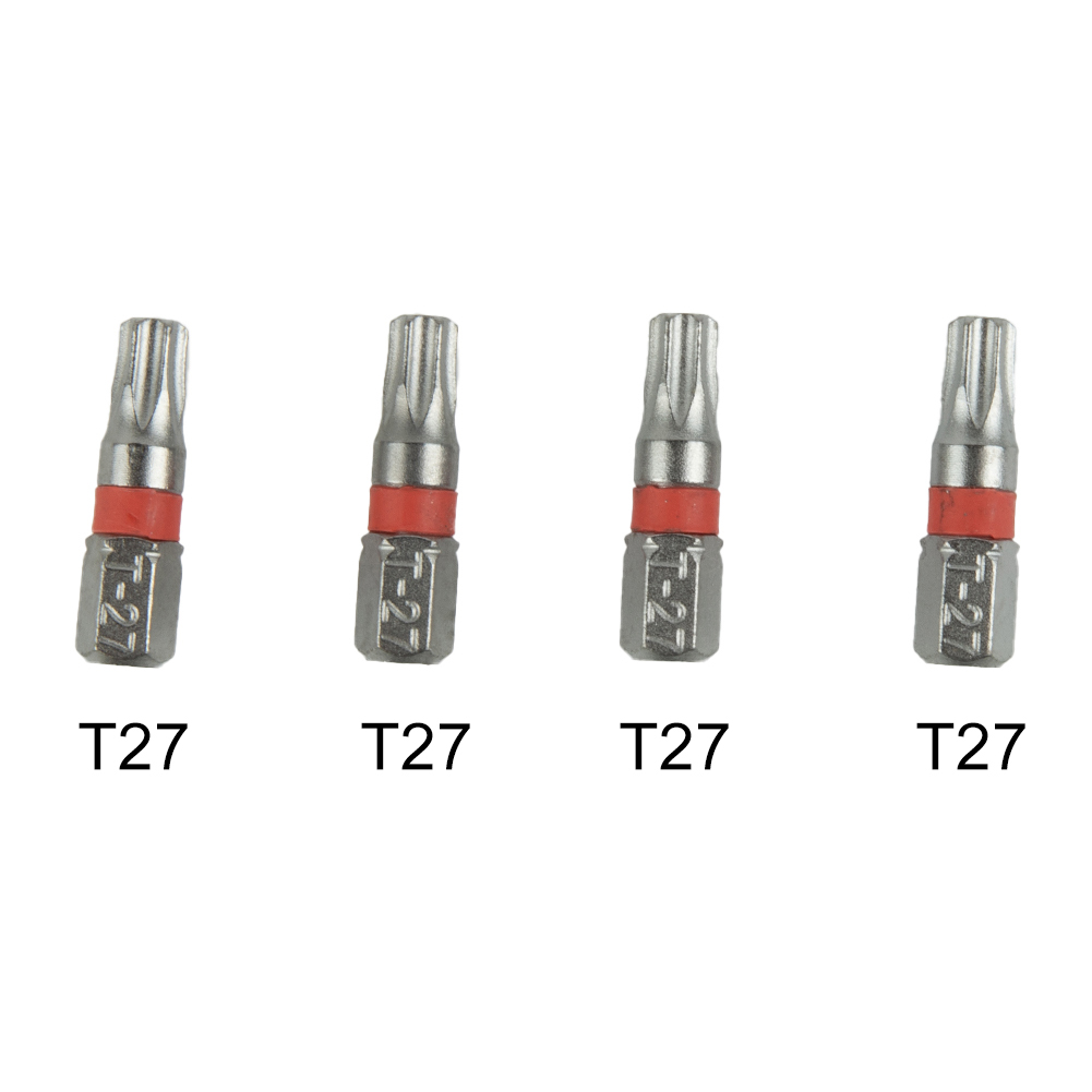 4 Stuks 25 Mm Magnetische Torx Schroevendraaier Bits Set Elektrische Schroevendraaier Hoofd T6/T8/T9/T10/T15/T20/T25/T27/T30/T35/T40 Schroevendraaier Bit: Rose
