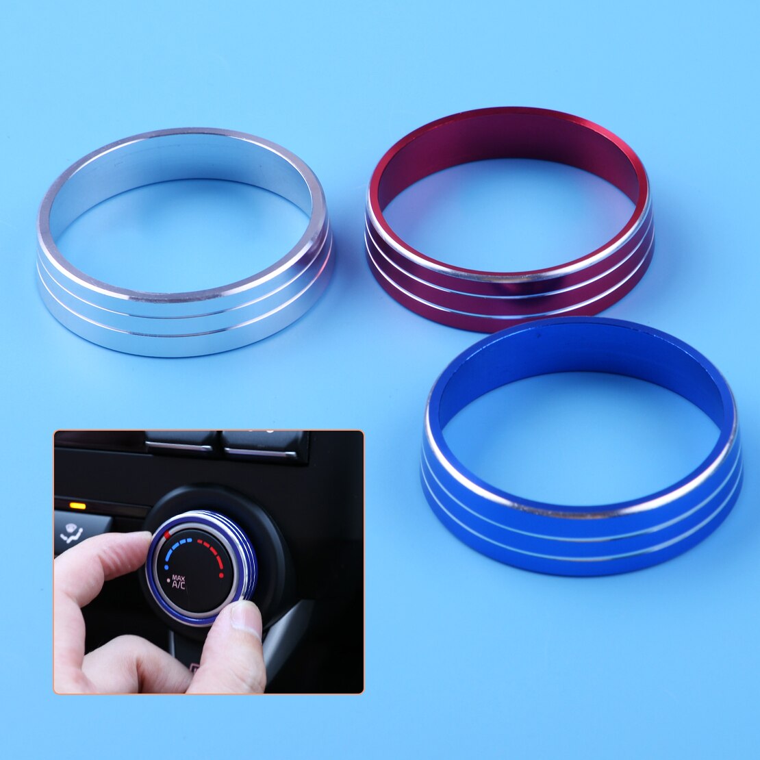 DWCX Aluminum Alloy A/C Heater Climate Control Switch Panel Buttons Knobs Cover Trim Ring Fit For Mitsubishi Lancer Outlander