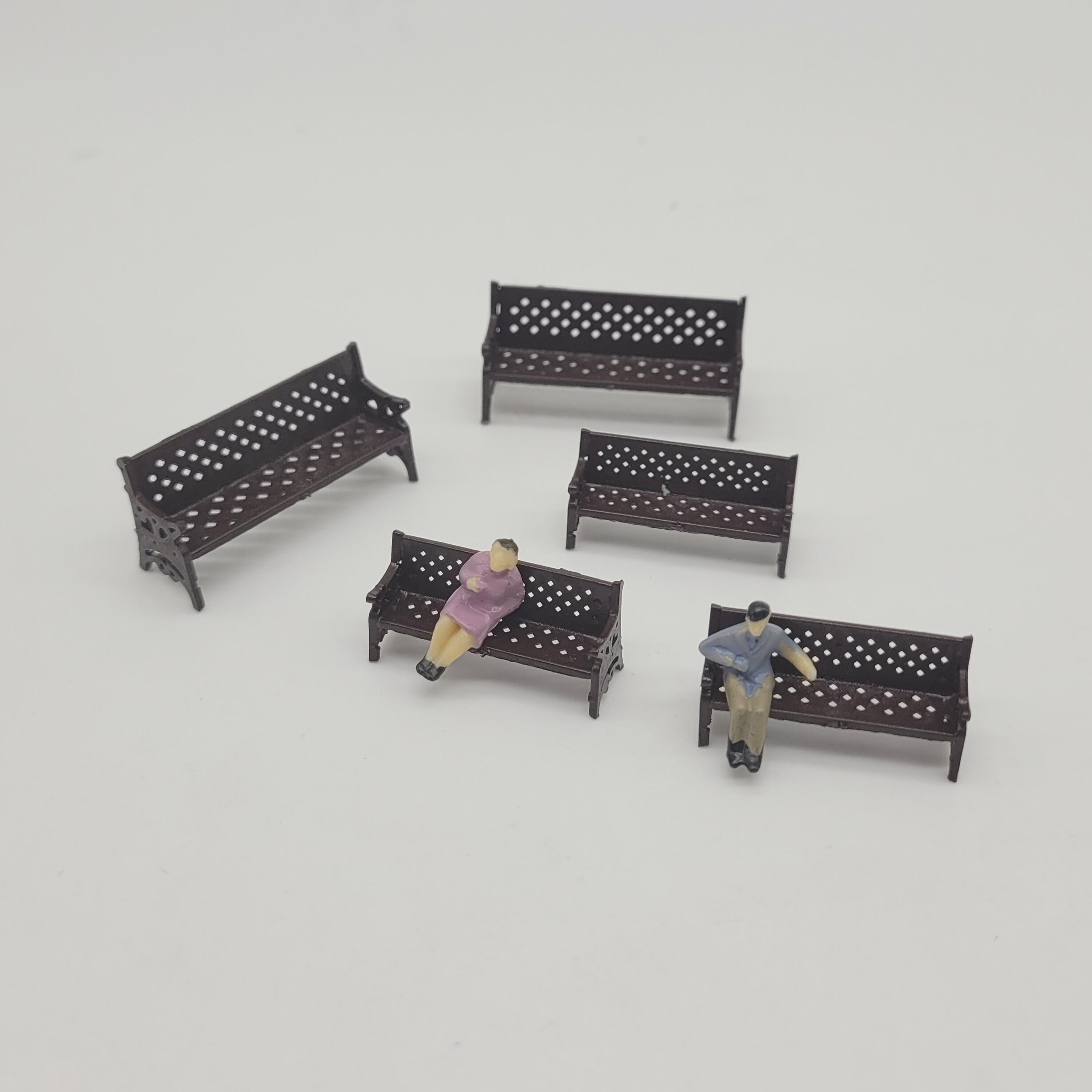 Mini banc Miniature de parc, modèle Ho 1/64/87, aménagement Diorama, artisanat, jardin, , 2 pièces