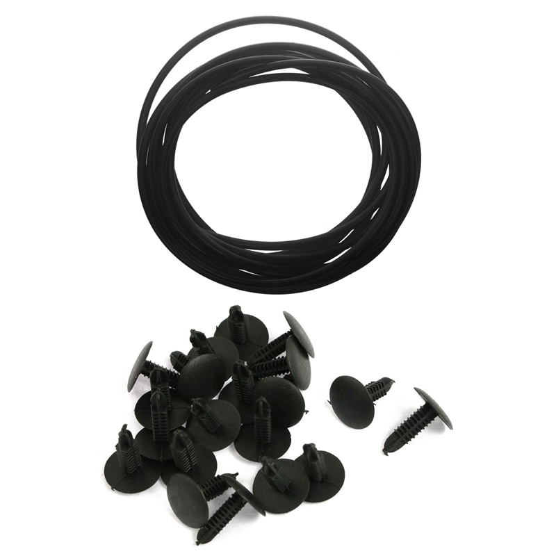 Tubo de silicona de grado alimenticio, manguera de 5Mm,1M, negro con 20 piezas, Clips de plástico para Panel de embellecedor de árbol de abeto, cabezal de 16Mm: Default Title