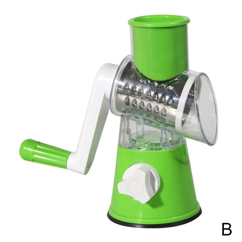 Manual Vegetable Cutter Slicer Kitchen Accessories Multifunctional Round Mandoline Slicer Potato Cheese Kitchen Gadgets: B