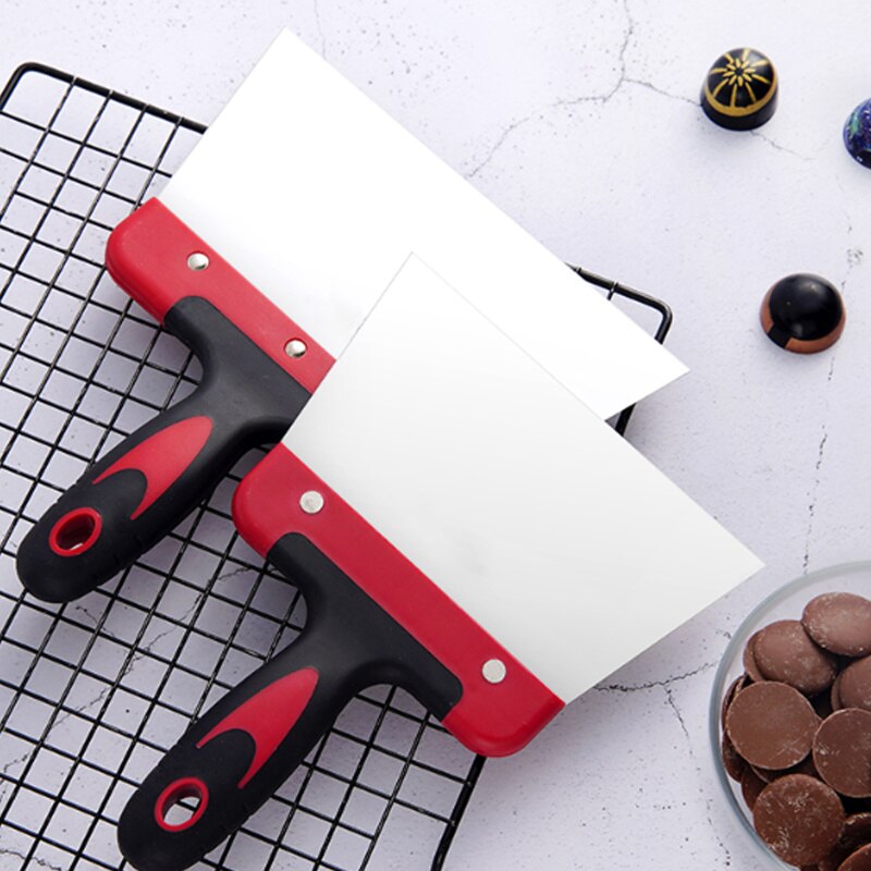 Coating Chocolate Spatula Baking Scraper Stainless Steel Dough Scraper Cake Spatula Chocolate Baking Pastry Tools Kitchen Tools