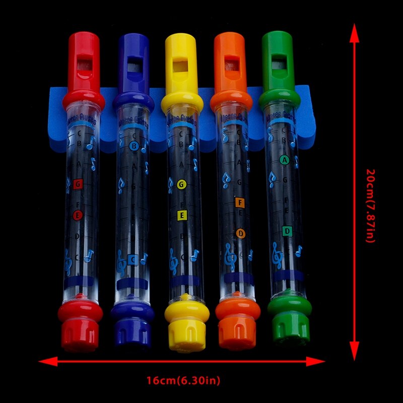 HBB Set of 5 Water Flutes Music Song Sheets Instruments Kids Fun Children Bath Toy