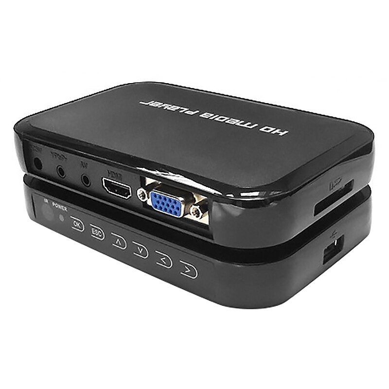 1080P H6W Portable Mini Full HD Media Center Multimedia Player Supports USB Host(US Plug)