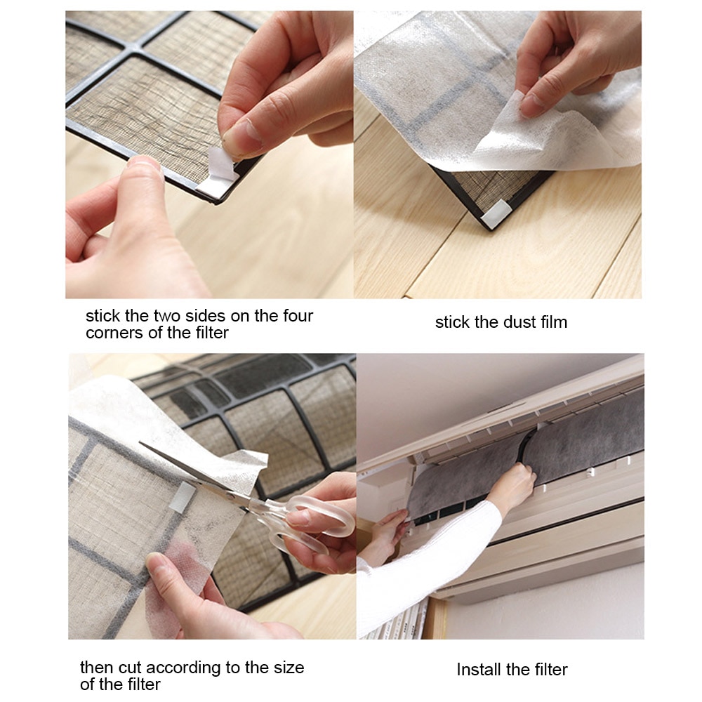 Papel a prueba de polvo, filtro de aire acondicionado, 2 hojas, filtro de limpieza de aire para mascotas PM 2,5, filtro práctico y cómodo para el salón