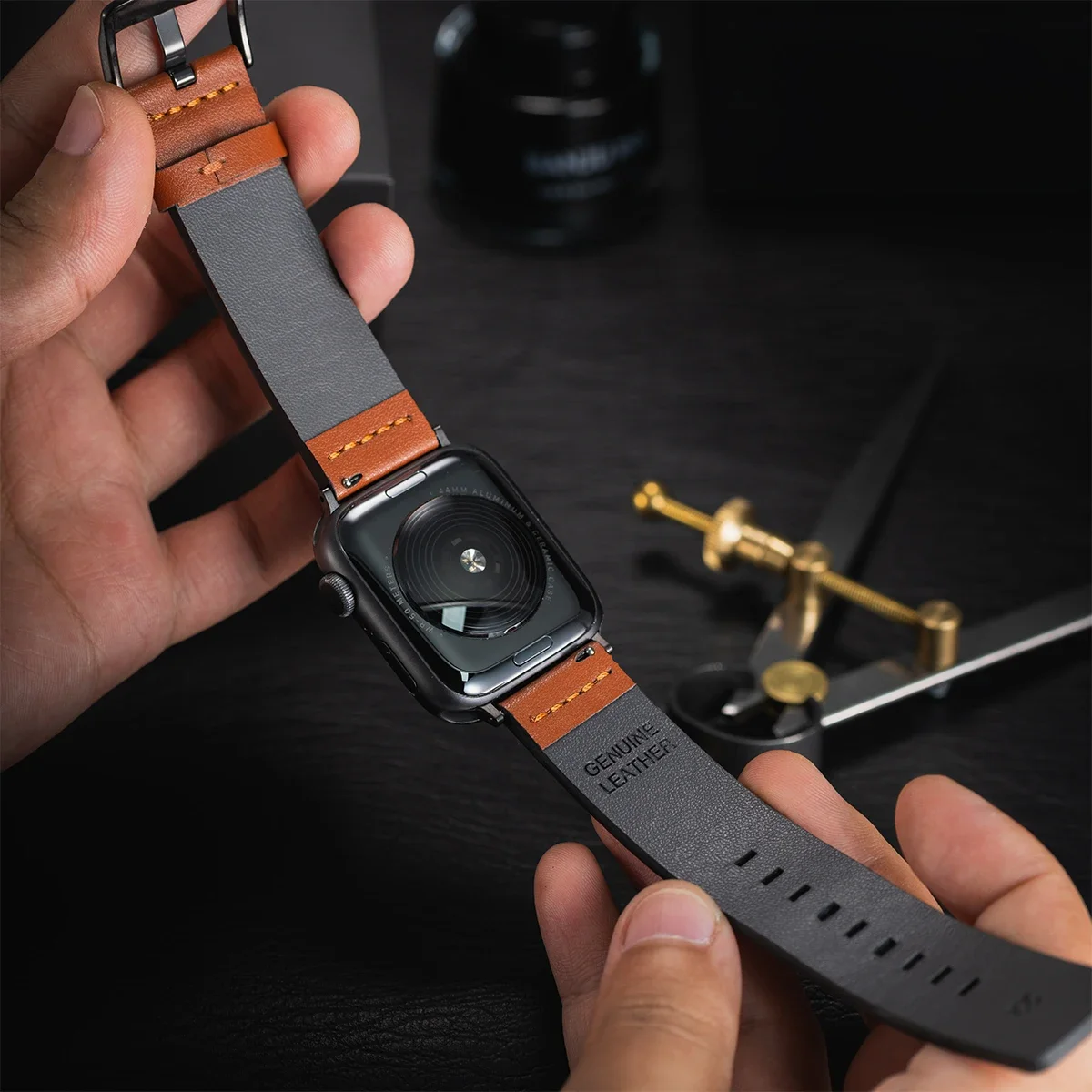 Leren band voor Apple Watch Band Ultra 2 49 mm 46 mm 45 mm 44 mm 42 mm Sport ademende band IWatch-serie 10 9 8 7 6 5 4 SE 3
