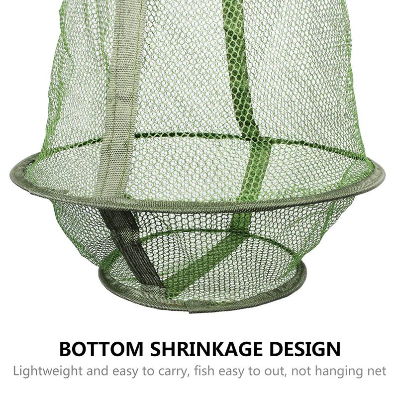 Fishing Net Mesh Fish Trap Collapsible Fish Cage/Fishing Keep Net/Fishing Basket for Keeping Lures Crayfish Crab Fishes Smelt Mi