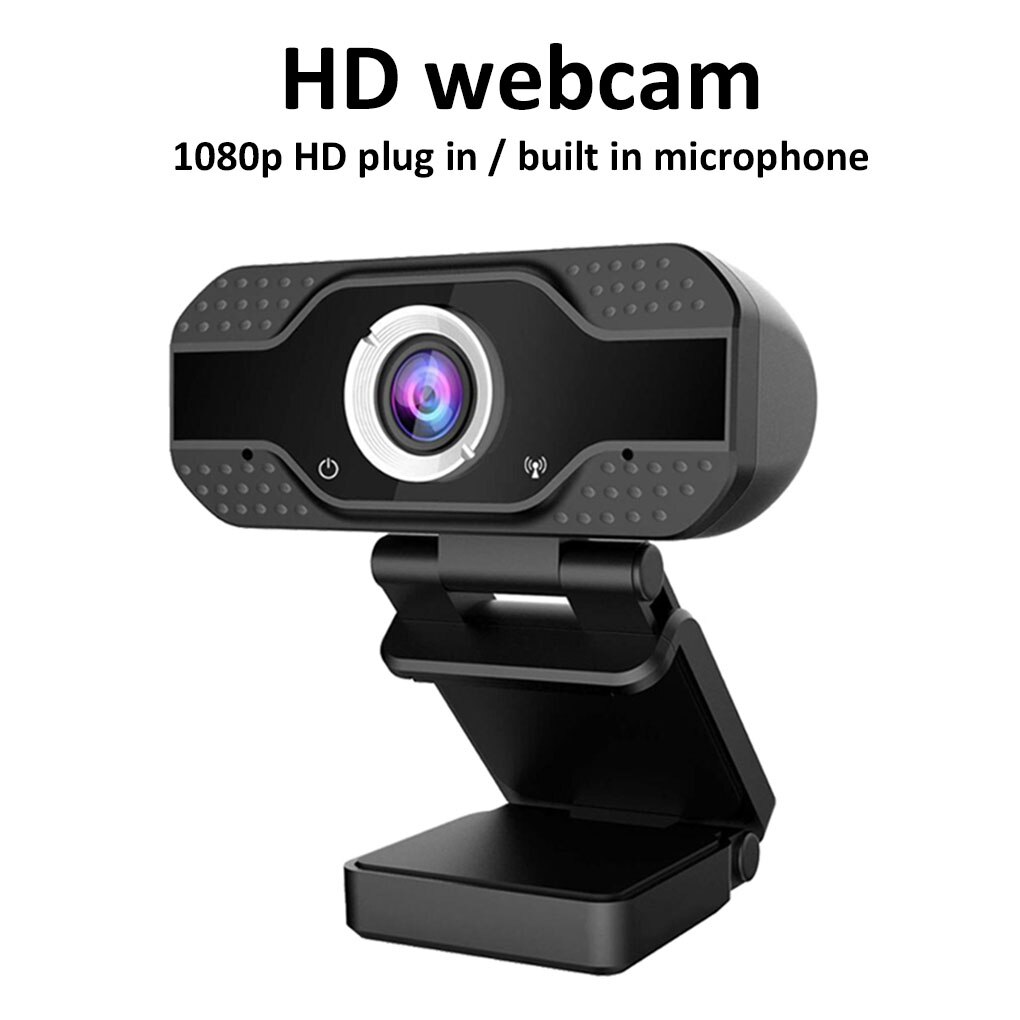 1080P HD Webcam with Microphone USB Adjustable Computer Camera 360 Degree Rotating Webcam for Teaching Online