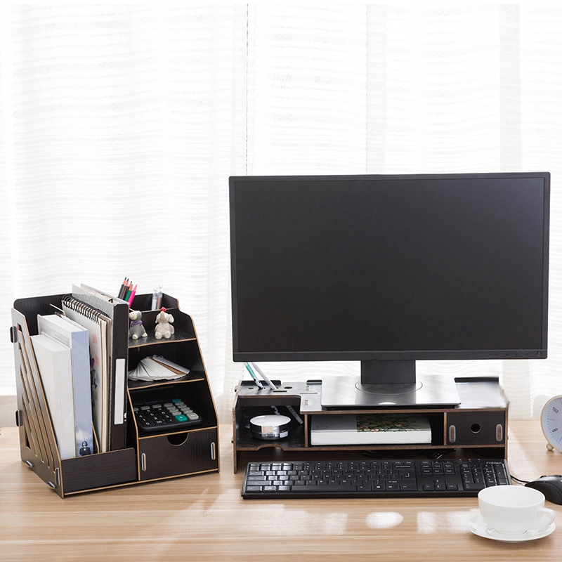 DIY Office Supplies Desktop Organizer Bookshelf A4 Drawer Folder Shelf File Tray Desk Organizer-SCLL