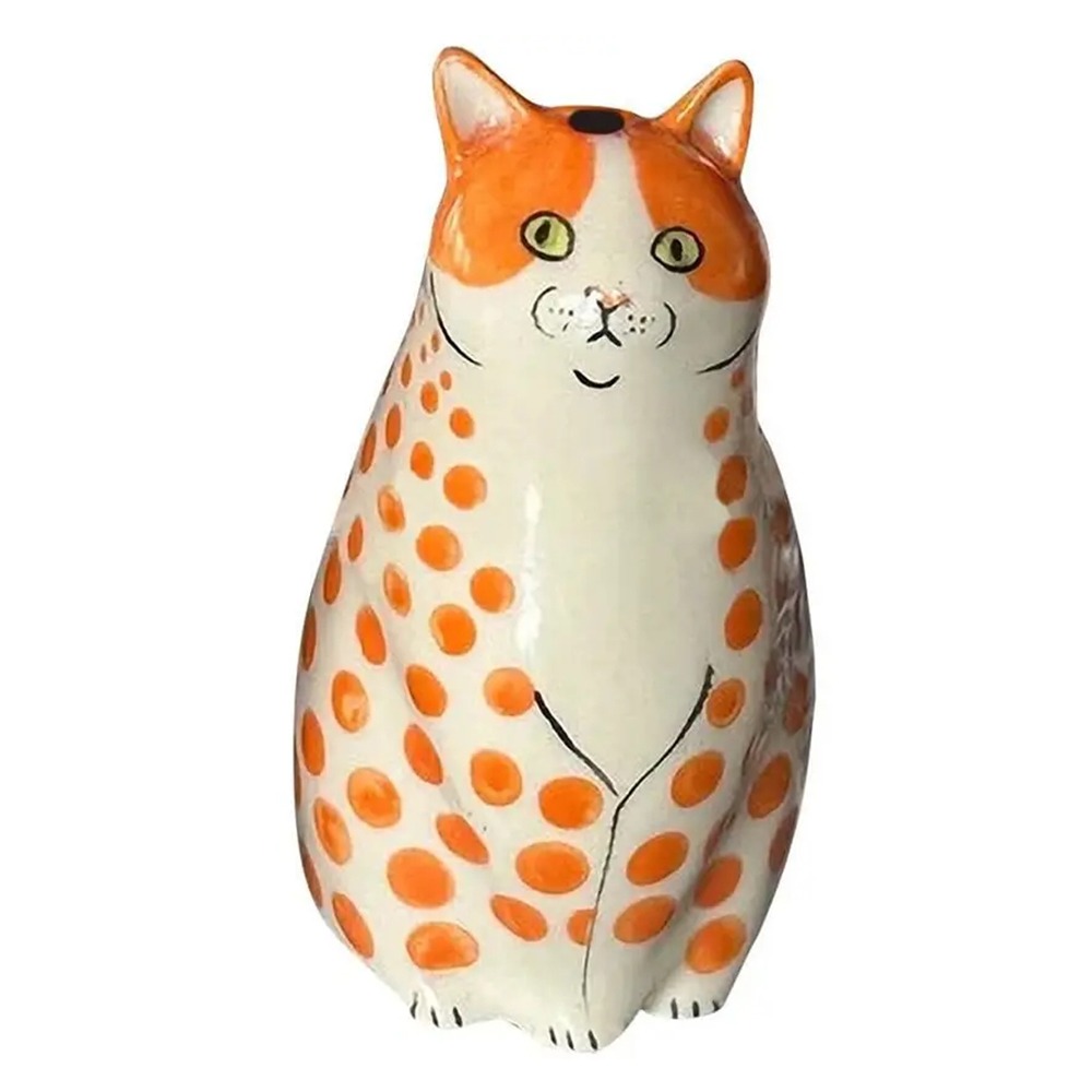 Multicolored polka dot cat vase, cute creative small animal flower vase, small caliber, resin cat vase, wedding decoration: Purple