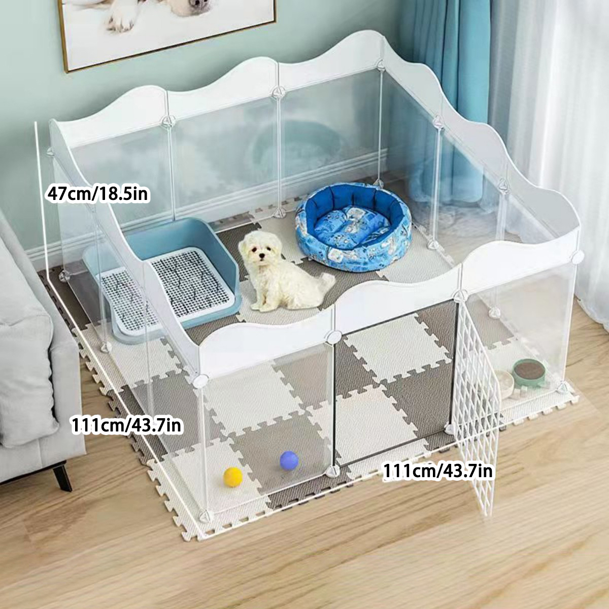 Dog Fence Indoor Household Small Size Dogs Fence Teddy Rabbit Pet Isolation Door Guardrail Cat Cage Anti-Jailbreak