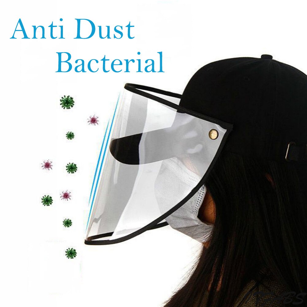 Unisex Casual Anti-Saliva Anti gotita Anti salpicaduras a prueba de polvo claro Seguridad al aire libre cubierta protectora gorras de béisbol sombreros