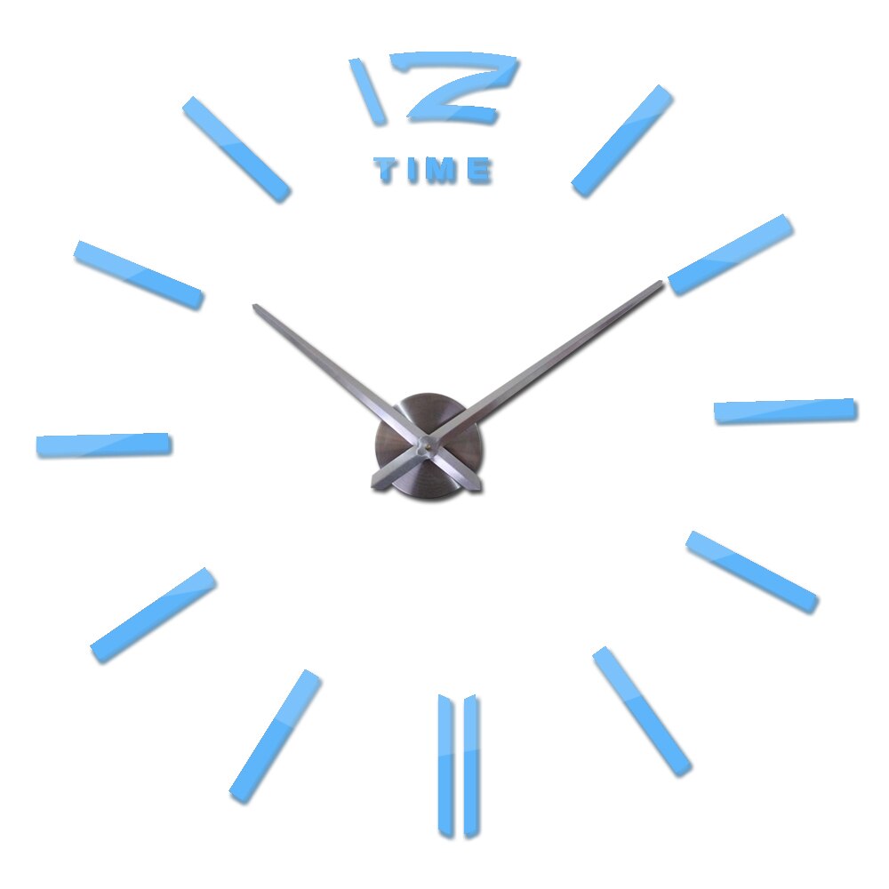 Ur ure horloge ur akryl spejl wallstickers ægte kvarts stue moderne 3d diy klokke: Himmelblå / 47 tommer