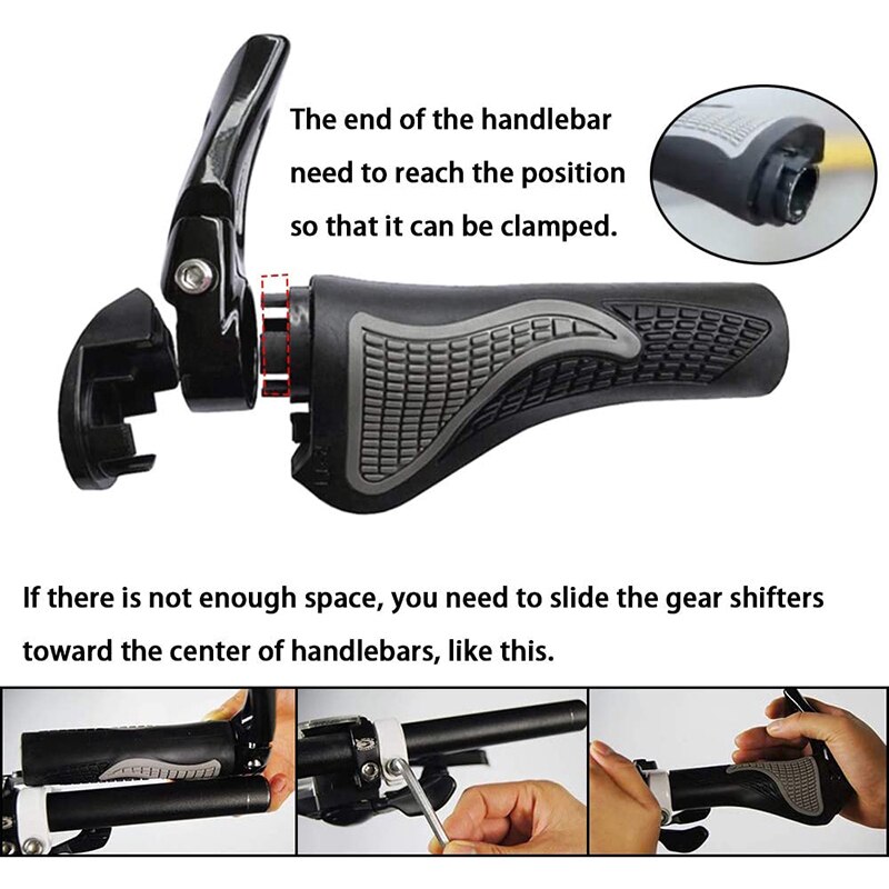 Bicycle Handlebar Grip Ergonomic Anti-Skid Lock-on Handle Cover Aluminum Alloy Rubber Grip MTB Bike N66