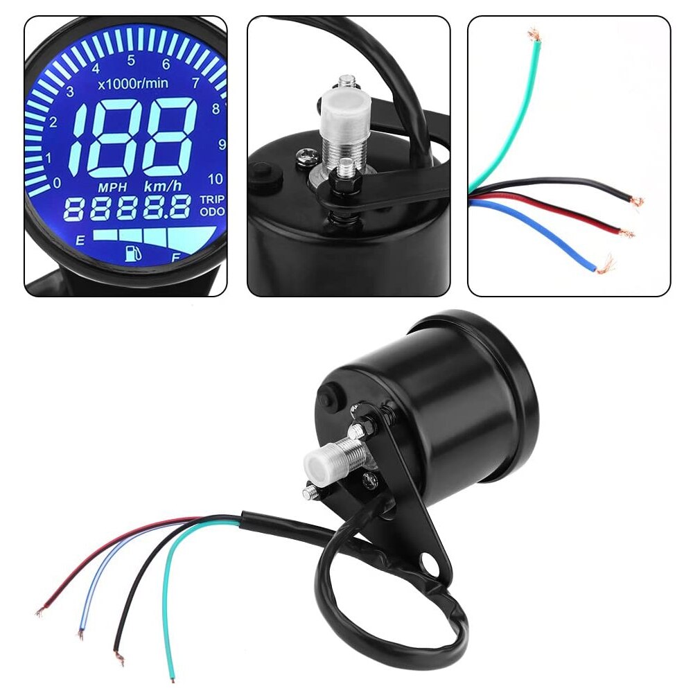 ALL Universal Motorcycle Digital Motorcycle Speedometer Retro LCD Odometer Cafe Racer Tachometer indicator Scooter ATV Meter