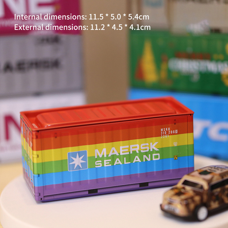 Container Mini Iron Box Small Container Model Storage Box Desktop Ornament Storage Rack Multi-Functional Metal Box: Burgundy