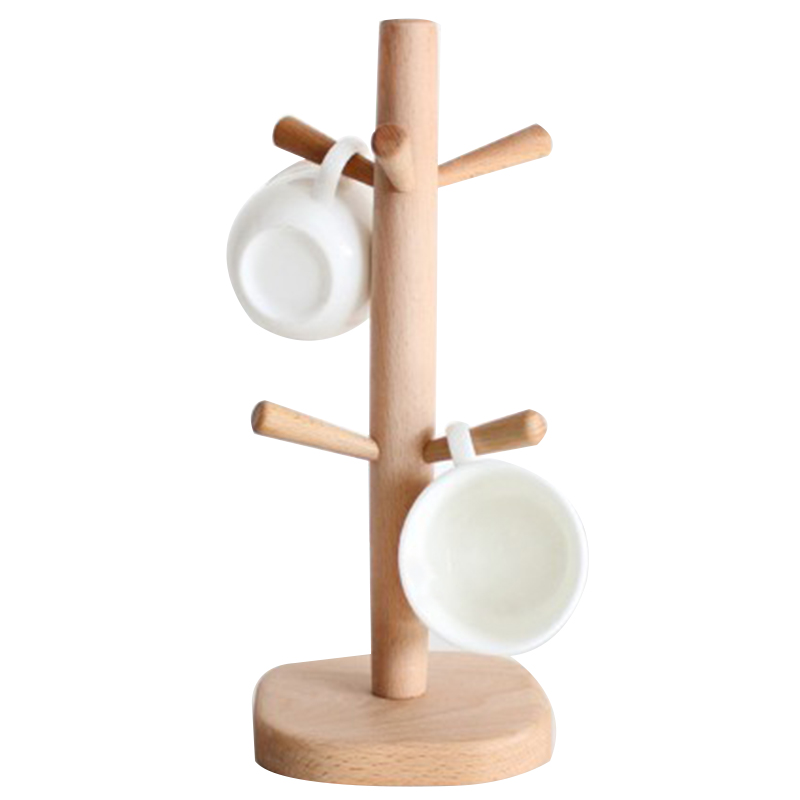 Wood Kitchen Storage Rack Mug Rack Tree Removable Bamboo Mug Stand