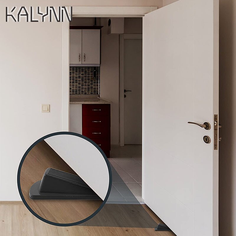 Home Premium Door Stopper Heavy Duty Flexible Rubber Door Stop Wedge Door Stopper Wedge Security Door Card for Kids Baby White