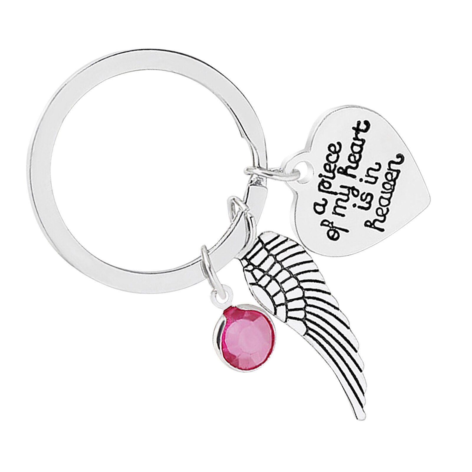 Memorial Keychain A Piece of My Heart is in Heaven Angel Wing Key Chain Memorial Dad Keychain Loss of Father Sympathy: 02