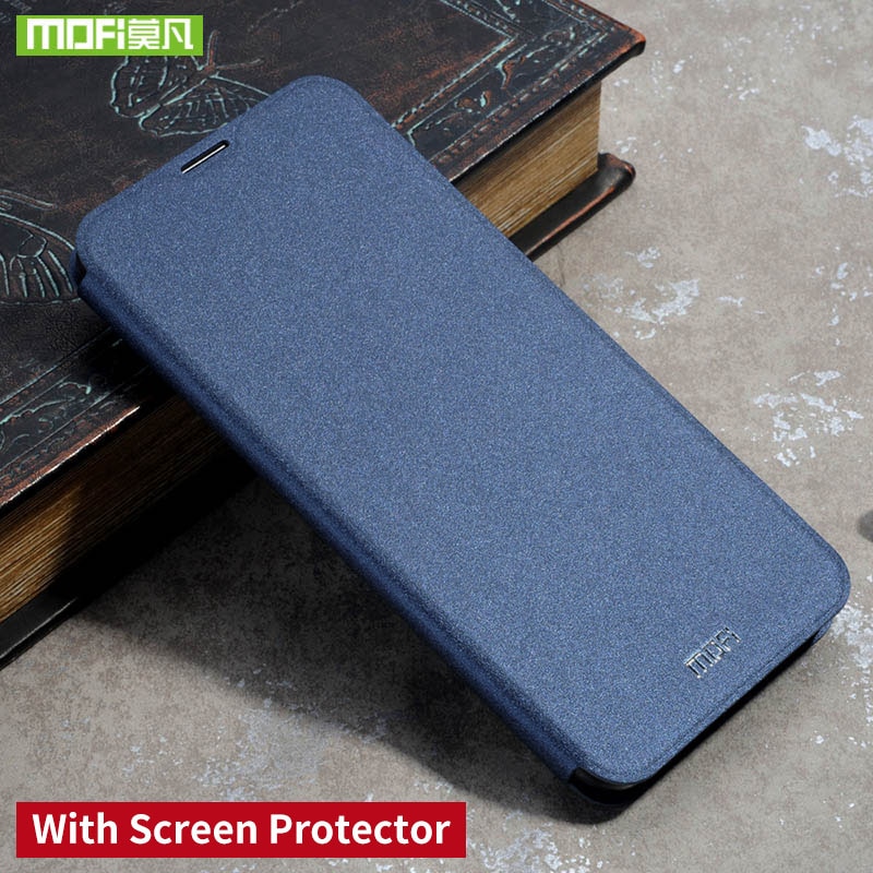 For Xiaomi Redmi Note 8 8T Case Silicon Cover Flip Leather Mofi For Xiaomi Redmi Note 8 8T Pro global version 360 shockproof: For Redmi Note 8T / Blue With Glass