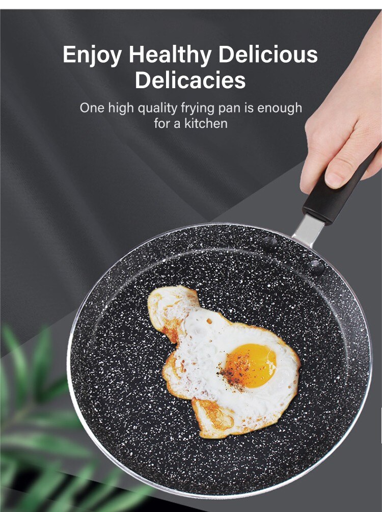 20CM Maifan Stone Frying Pan Non-stick Skillet Cauldron Induction Cooker Wok Pan Bread Pizza Egg Pan Breakfast Pot