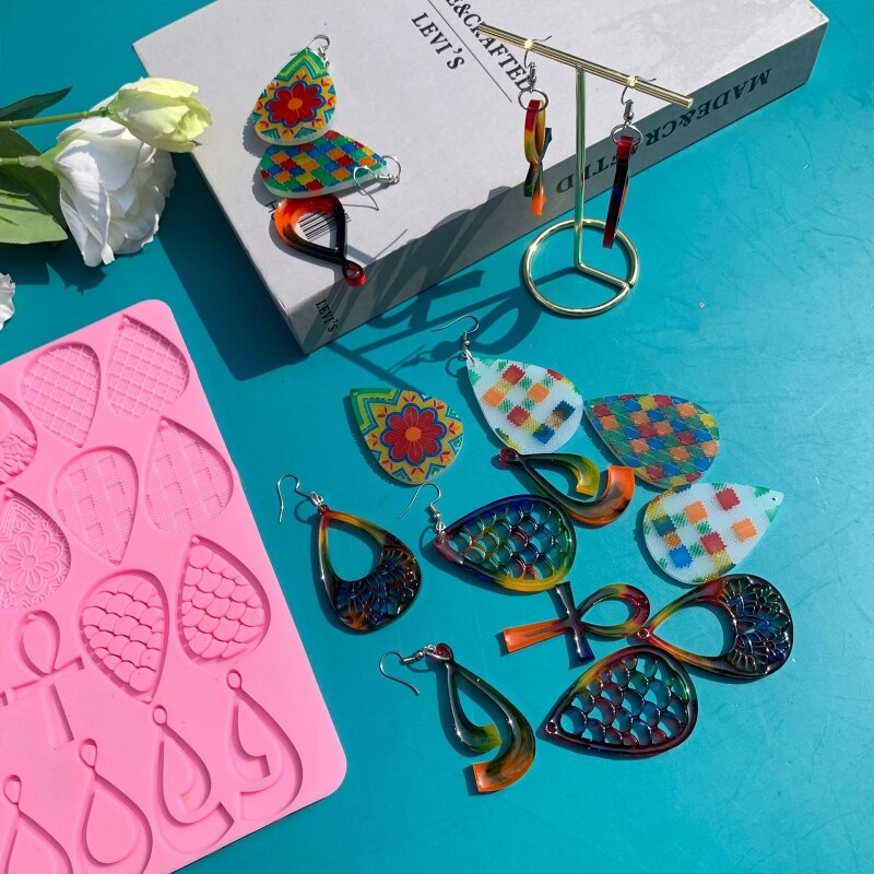 Kropla wody kolczyki żywica epoksydowa formy biżuteria wisiorki silikonowe formy DIY rzemiosło odlewania narzędzia