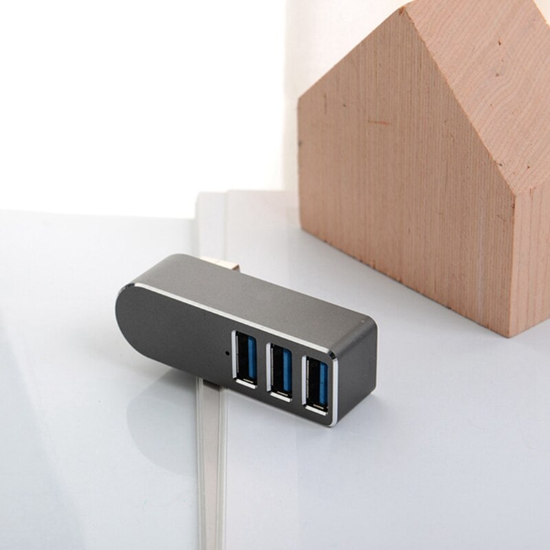 Aluminium Roterende USB3.0 Hub Hub Splitter 4 Port Usb 3.0Hub Extension