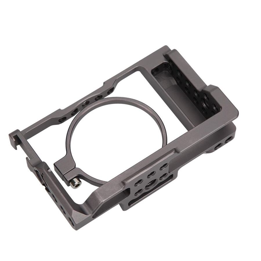 Liga de alumínio gaiola da câmera cnc precisão usinagem fotografia rica extensão proteção caso para sony rx100 m7