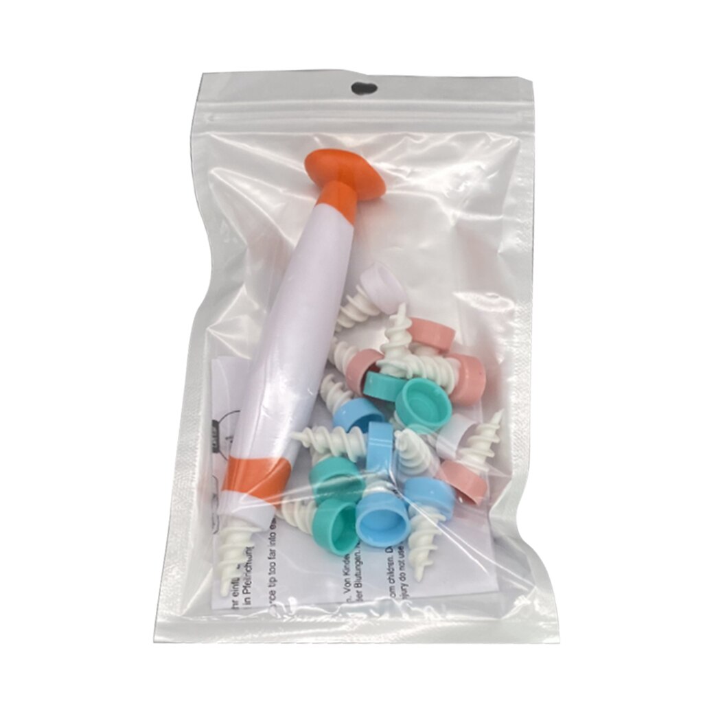 Ear Cleaner with 16 Replacement Heads Suction Cup Spiral Earwax Removal Tool Set: Orange 1