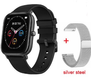 P8 Smart Watch Android Heart rate Blood Pressure Smartwatch Fitness Bracelet Sport Watches Men Women for IOS xiaomi huawei: black silver steel