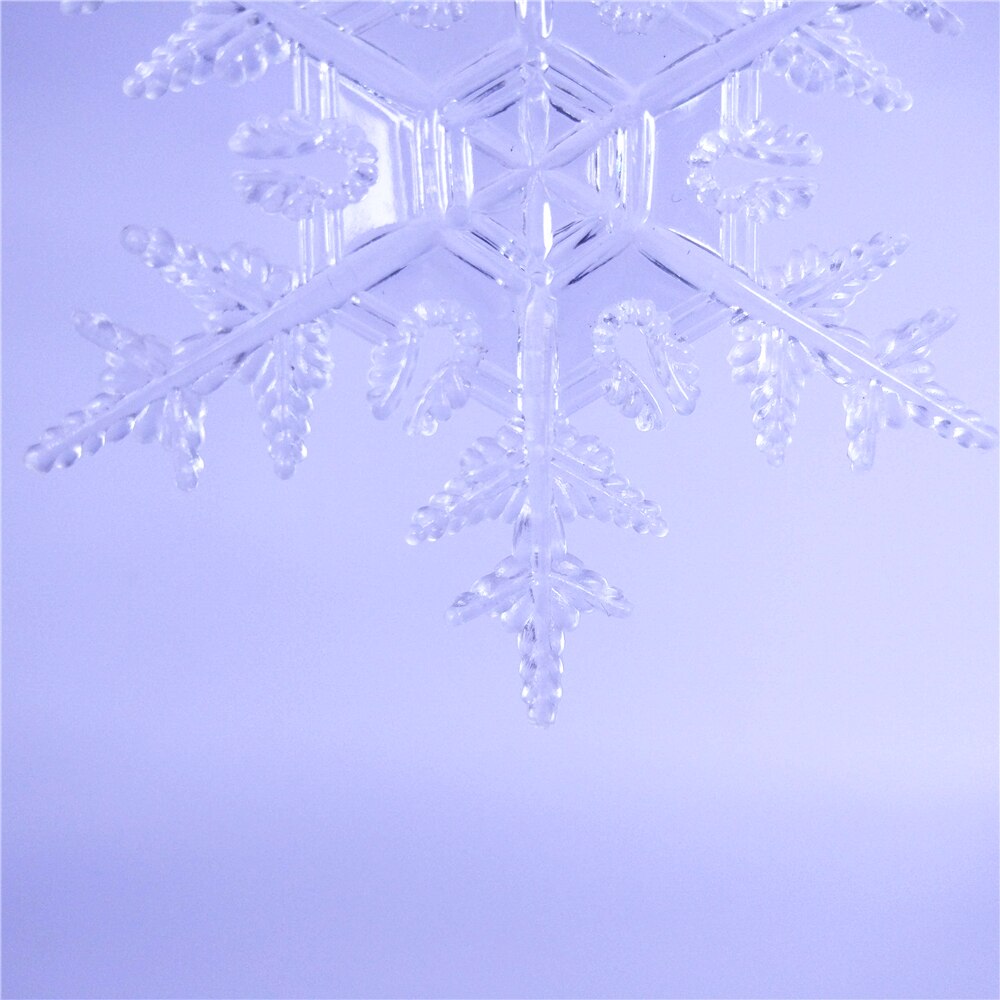 20 stks/partij Sneeuwvlok Vorm Clear Crystal Plastic DIY decoratieve Ambachtelijke Jaar Kerstboom Ornamenten Raamdecoratie