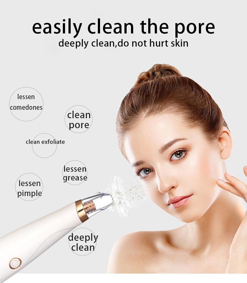 Blackhead Remover Face Deep Pore Cleaner Acne Pimple Removal Vacuum Suction Facial SPA Diamond Beauty Care Tool Skin Care
