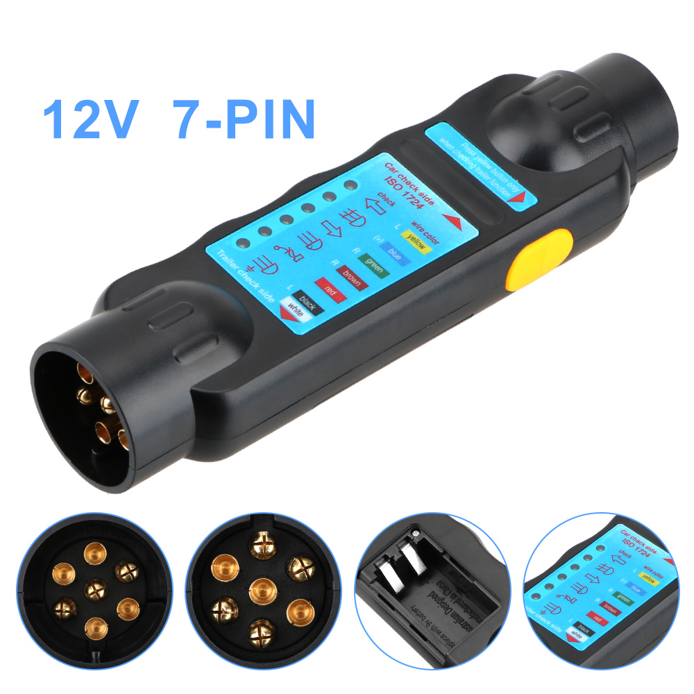 Trailer Tester Plug Socket Diagnostic Tools 7 Pin Car Towing Light Tester Caravan Towing Tow Bar Light Wiring Tester 12V