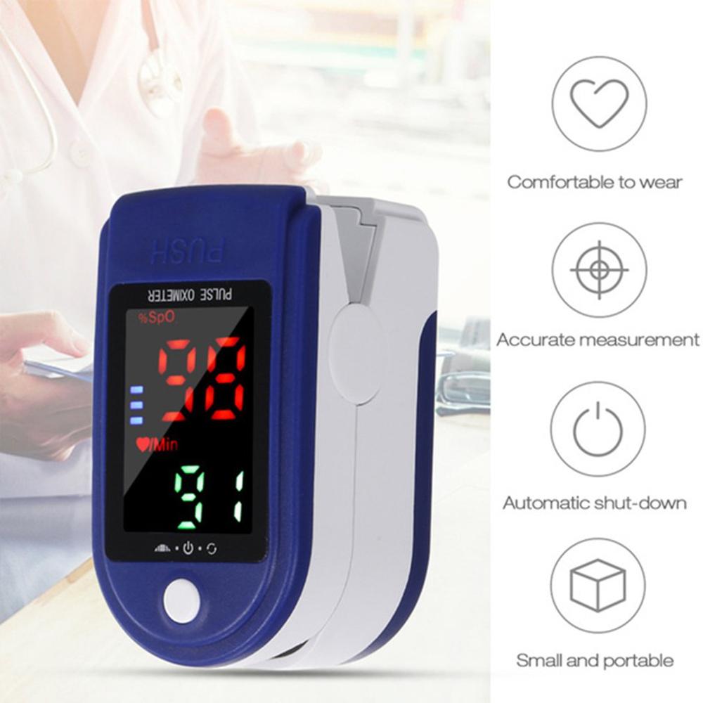 Vinger Oximeter Zuurstofverzadiging Blood Oxygen Monitor Finger Clip Hartslagmeter Oxymetrie Pulsoximeter Thuis Detector: 4 color with rope
