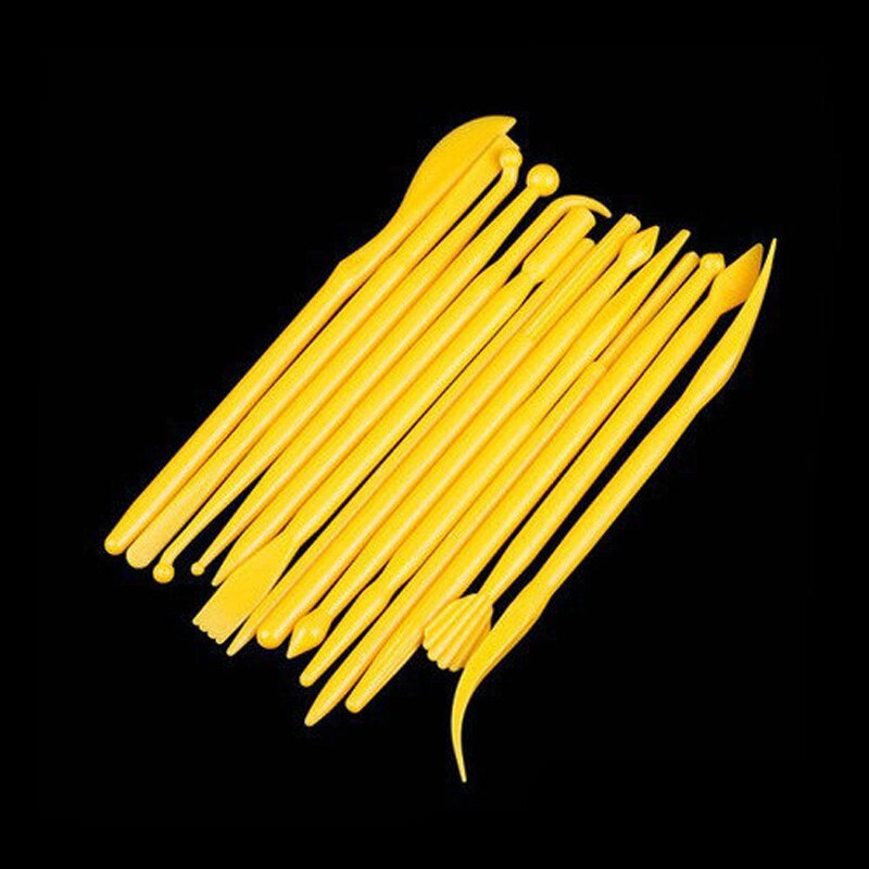 14Pc/Set Plastic Flower Sculpture Double Sugar Modeling Sculpture Sculpture Cutter Fondant Gum Paste Clay Mold DIY Baking Tools: Yellow