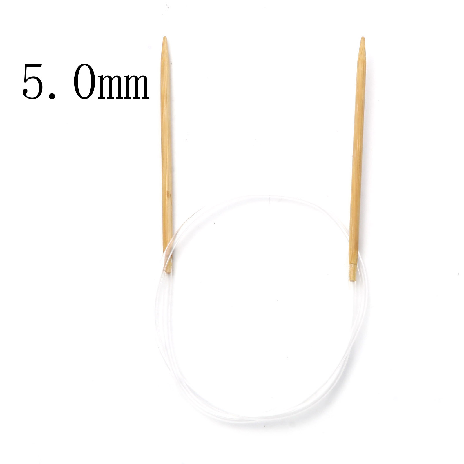 2mm-10mm Bamboo Plastic Circular Knitting Needles Beige Crochet Needles Pins Needle Craft Tools DIY Sewing Tools,80cm Long,1PC