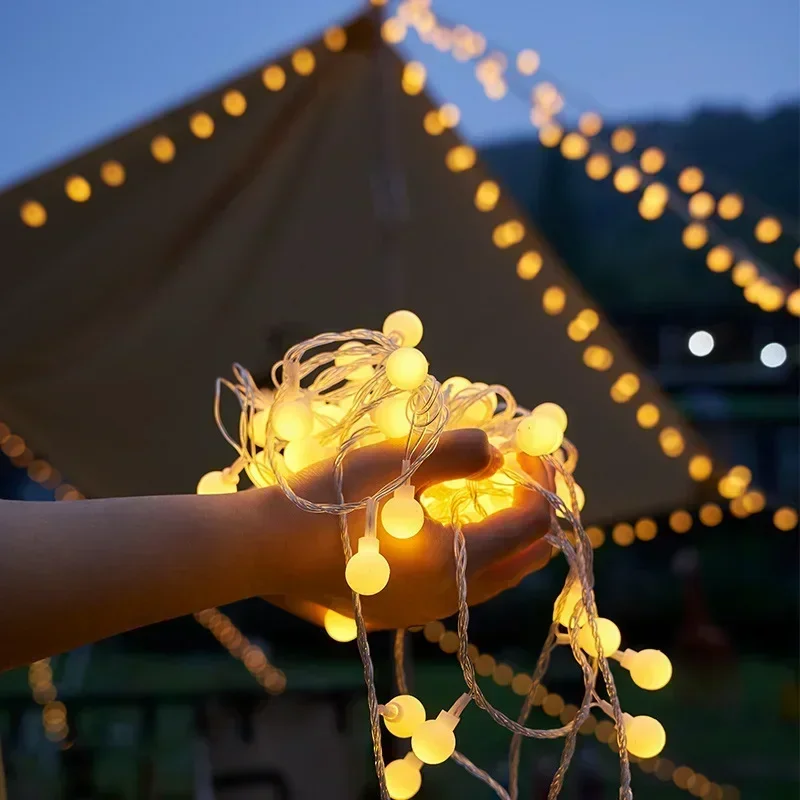 Guirnalda de luces LED con enchufe europeo de 3M-22M, guirnalda de luces para exteriores, lámpara de boda, jardín, luces de hadas, decoración de Navidad y Año