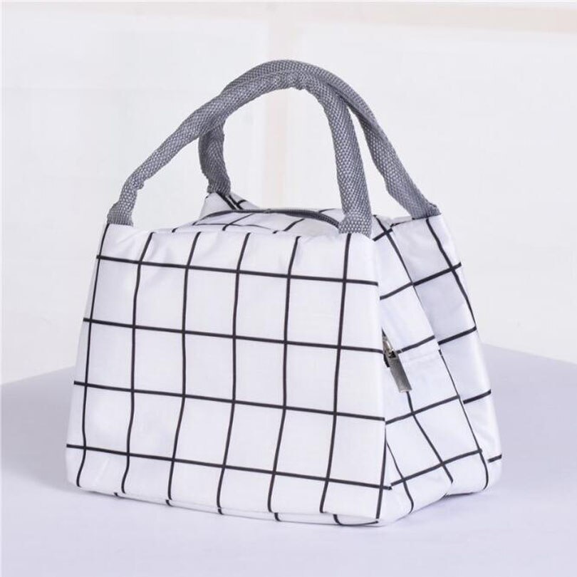 Color Simple Lunch Bag Waterproof Men Women Student Lunch Box Thermo Bag Office School Picnic Cooler Bag Lancheira Bolsa Termica: White