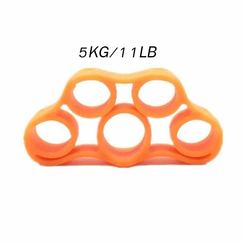 Anillo de tracción de silicona para dedo + bandas de resistencia para entrenamiento, anillo de goma, expansor de agarre de mano, antebrazo, muñeca, entrenamiento carpiano: Orange F
