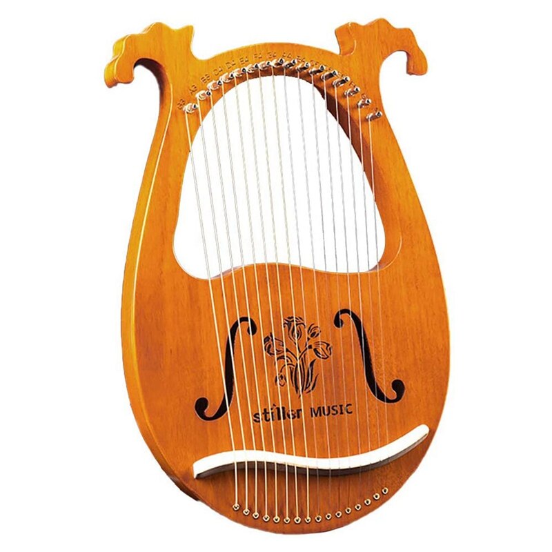 Lier Harp, Griekse Viool, 16 String Harp Massief Hout Mahonie Lier Harp Met Stemsleutel Voor Muziek Liefhebbers Beginners,Etc: Default Title