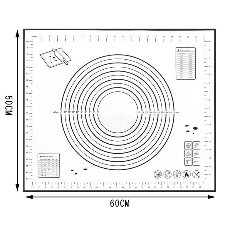 Silicone Pad Kneading Pad Fondant Mat with Scale Non-stick Baking Tool Baking Accessories