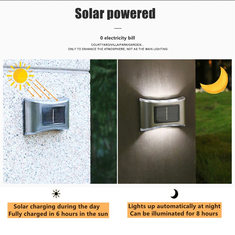 Solar Outdoor Wall Light Up and Down Outdoor Waterproof for Balcony Patio Courtyard Fence Lamps Garden Decor Solar LED Wall Lamp