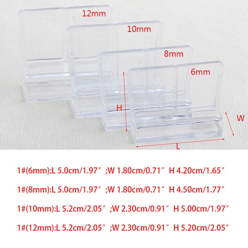 Clips acrílicos para pecera de Acuario, soporte para cubierta de vidrio, 6mm, 1 unidad