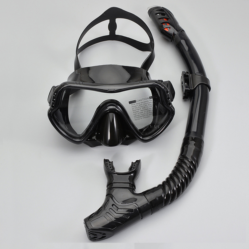 Snorkel Diving Mask and Goggles Glasses Diving Swimming Easy Breath Tube Set Snorkel Mask Snorkels: A1 Black