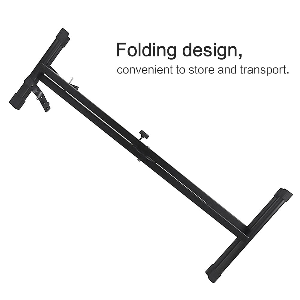 Folding Piano Keyboard Stand Bracket X-Style Heavy Duty Metal Material with Rubber Caps for Digital Piano MIDI Keyboard