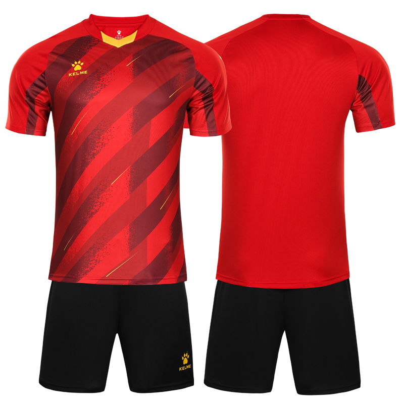 Kelme fotballdrakt sommer utendørs løping trening fitness korte ermer shorts pustende todelt sett: L / Brun