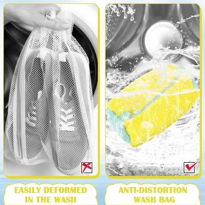 Laundry Bags Shoe Washing Machine Bag-with Zipper Laundry Bag with Rich Fluff Inside, Perfect for Sneakers and Casual Shoes