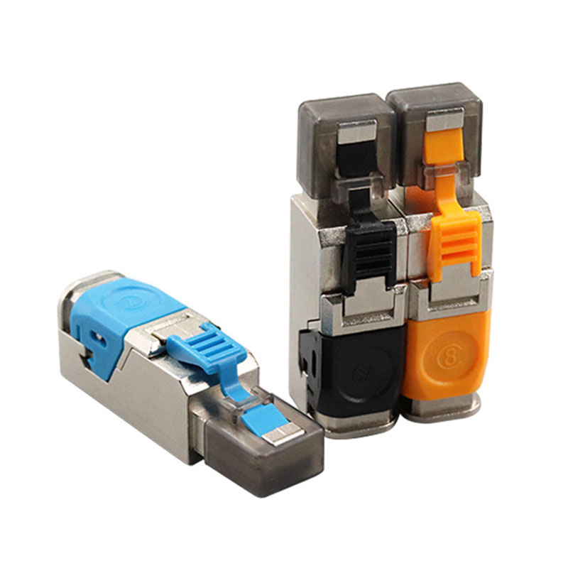 Conectores rj45 cat8 cat7 cat6a, ferramenta de metal, plugue de terminação fácil, 2000mhz, 40g, cabo lan 22awg-24awg, plugue ethernet reutilizável