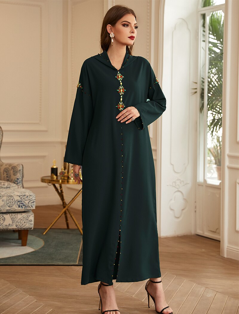 Abaya dubaï turquie Hijab Abayas robe musulmane femmes Caftan Caftan Marocain Islam vêtements Maxi robes africaines Djellaba Femme: L
