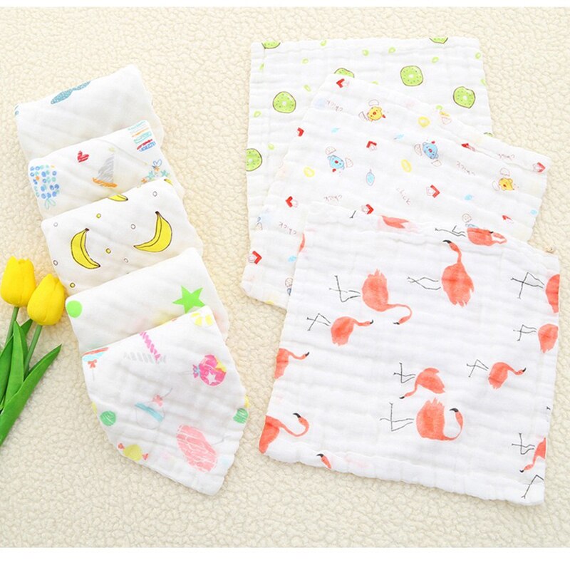 6 lag babyhåndklæde bomuldsserviet ansigtshåndklæde muslin kvadrat nyfødt hagesmæk spædbørn fodring småbørn børn spyt badning 25*25cm